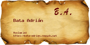 Bata Adrián névjegykártya